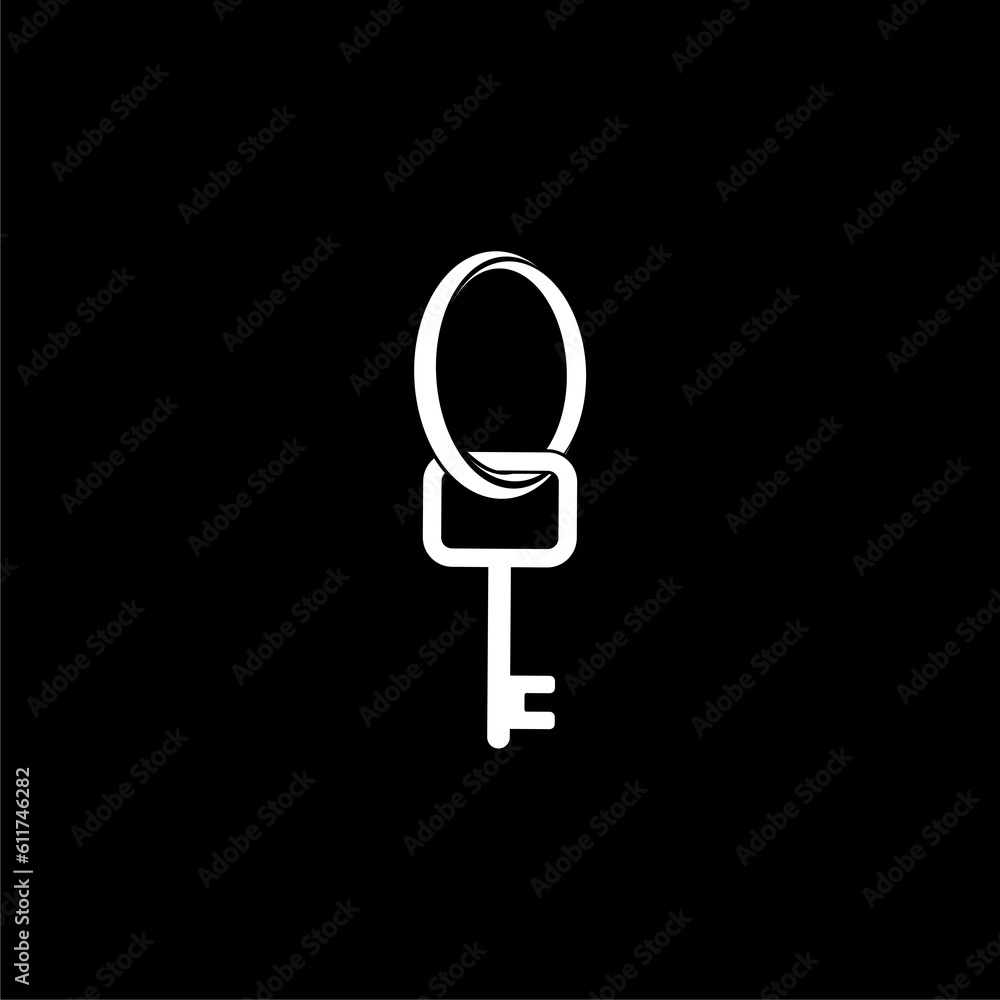 Key outline icon isolated on black background Key outline icon isolated on black background