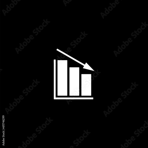 Deficit direction for business concept design. Deficit direction for business concept design isolated on black background 
