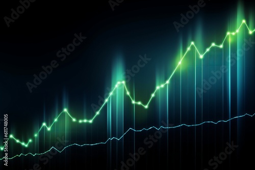 Stock chart growth curve graph uptrend chart. Generative Ai
