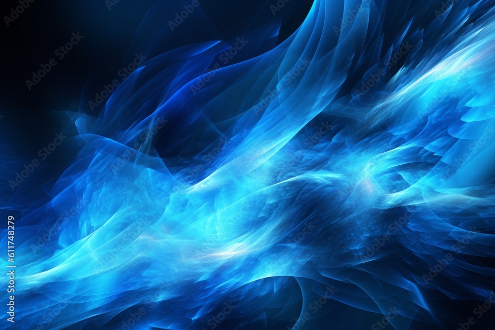 Fototapeta premium Blue abstract motion light background. Generative AI