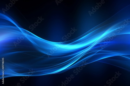 Blue abstract motion light background. Generative AI