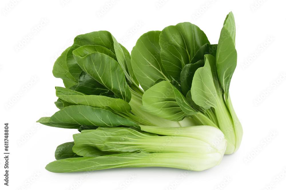Fresh pak choi cabbage isolated on white background with full depth of field Fresh pak choi cabbage isolated on white background with full depth of field