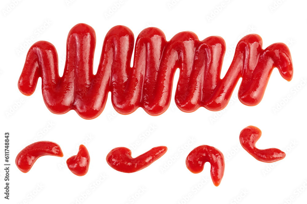 Red tomato sauce or ketchup isolated on white background with full depth of field Red tomato sauce or ketchup isolated on white background with full depth of field