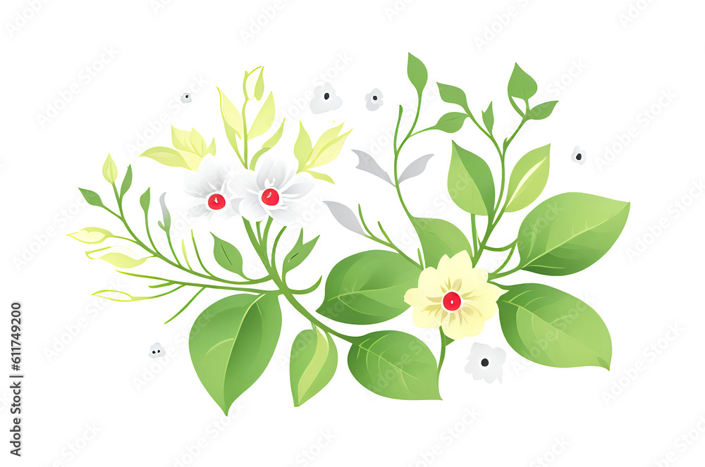 Abstract background with beautiful flowers and leaves and place for text. Abstract background with beautiful flowers and leaves and place for text.