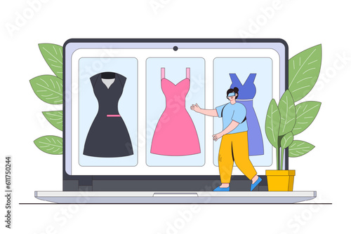 Augmented Reality AR Experiences Concept with Person Using an Ar and Trying on Virtual Clothes