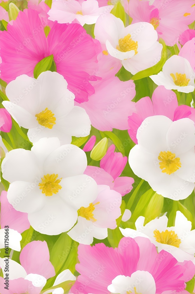 Abstract background with beautiful flowers and leaves.
