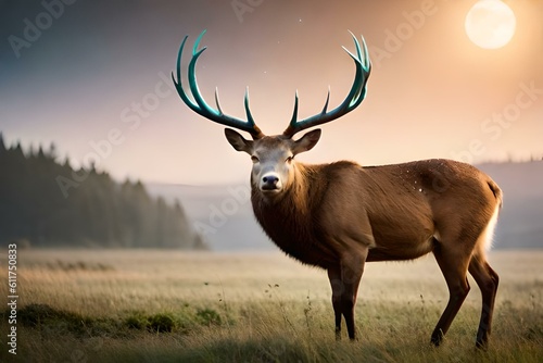 A graceful deer with ethereal face makeup at the time of  night © Fahad