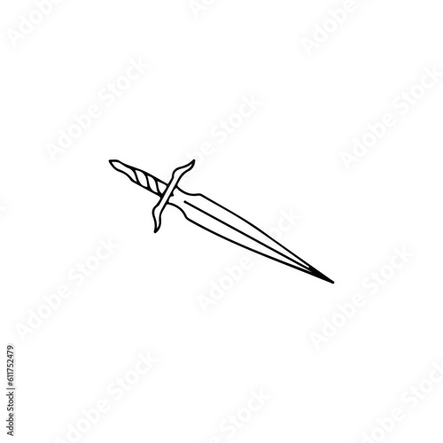vector illustration dagger line concept