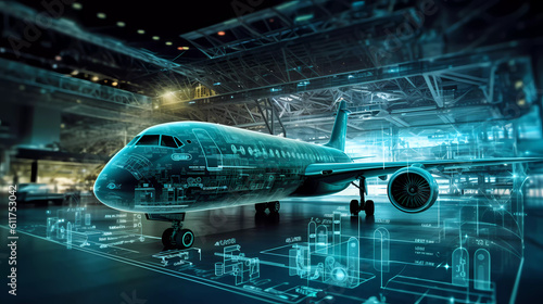 Fotografia The Future of Flight: AI-Powered Airplanes Revolutionizing Aviation, Generative AI