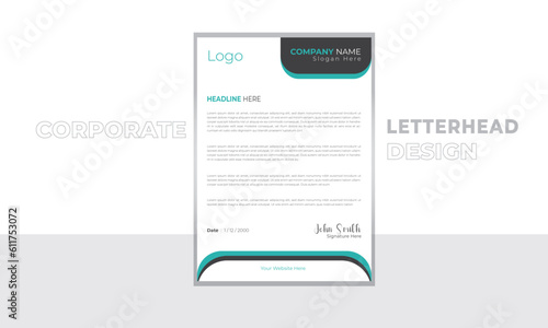 corporate business letterhead template creative stylish modern elegant luxury clean yellow professional design