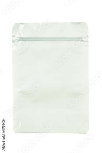 Silver Aluminium Foil Ziplock Bag on White Background