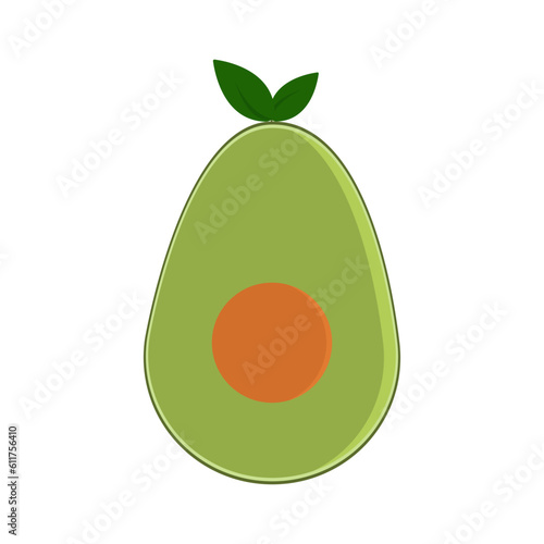 Vector design avocado isolated on white background.
