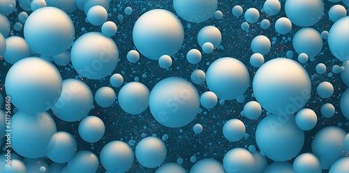 Background of bubbles or balloons of different sizes in multicolored colors. © Andreas