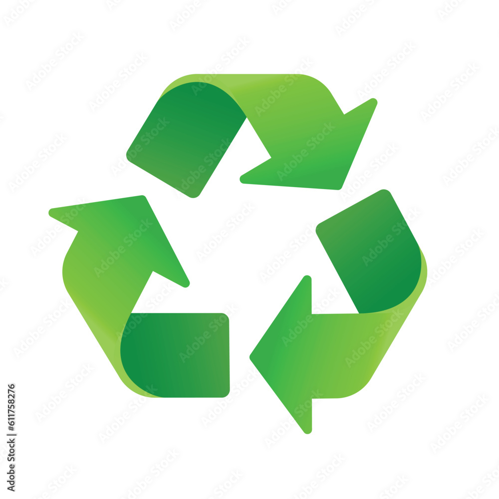 Fototapeta premium Recycle icon. Recycle logo green color vector isolated on white background.
