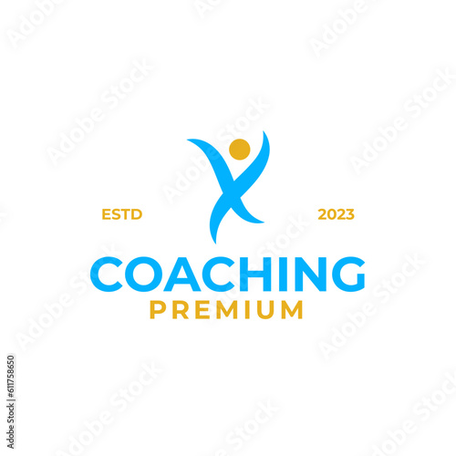 Coach success logo design for life coaching design vector illustration symbol icon