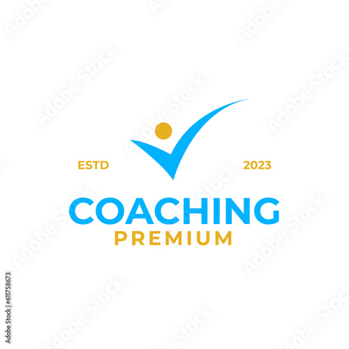 Coach success logo design for life coaching design vector illustration symbol icon