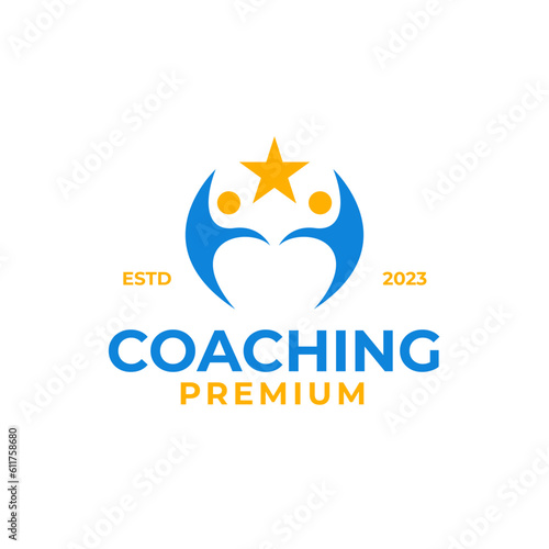 Coach success logo design for life coaching design vector illustration symbol icon