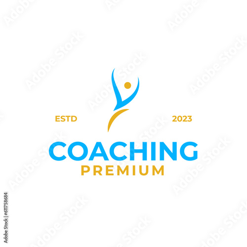 Coach success logo design for life coaching design vector illustration symbol icon