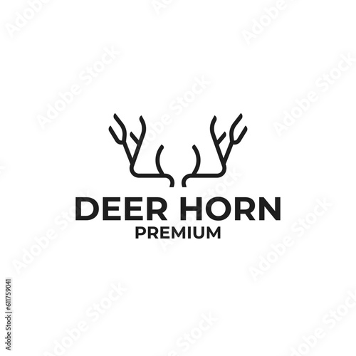 Deer horn logo animal design vector illustration symbol icon