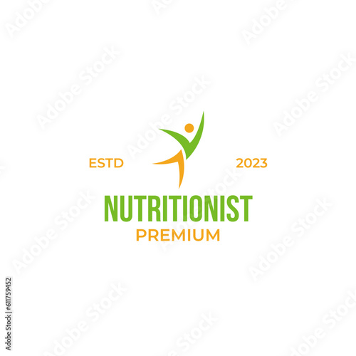 Creative nutritionist logo design vector illustration symbol icon