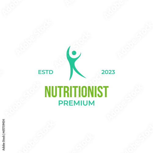 Creative nutritionist logo design vector illustration symbol icon