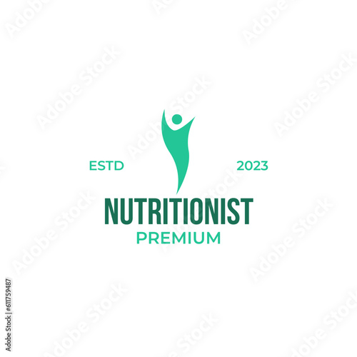Creative nutritionist logo design vector illustration symbol icon