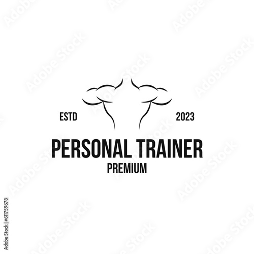 Creative personal trainer logo design concept vector illustration idea
