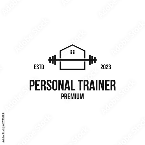 Creative personal trainer logo design concept vector illustration idea