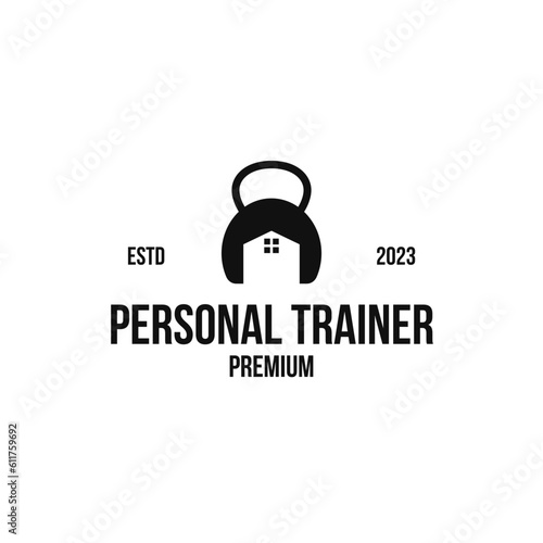 Creative personal trainer logo design concept vector illustration idea