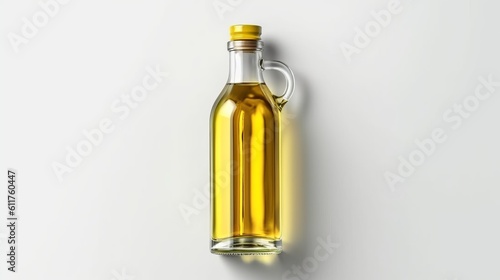 Sesame vegetable oil with grains and fields background  vegetarian dressing for salads and cooking. Healthly food. Generative AI