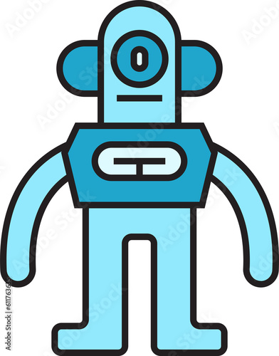 robot character icon illustration