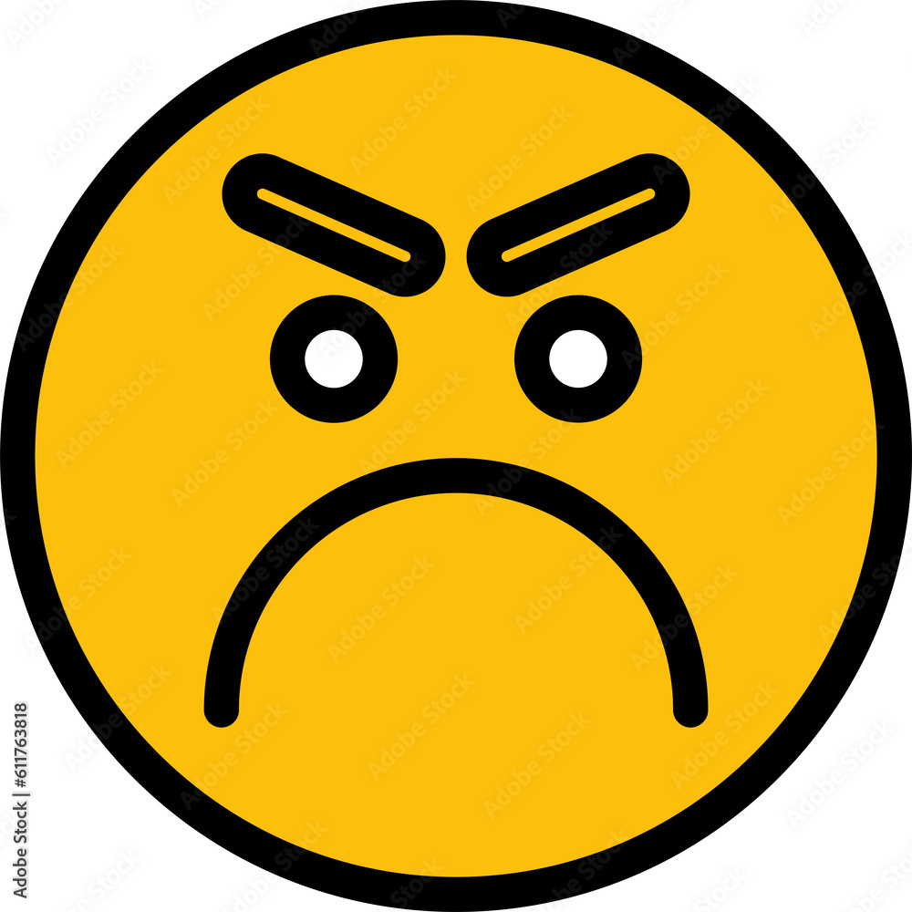 moody and angry face emoji