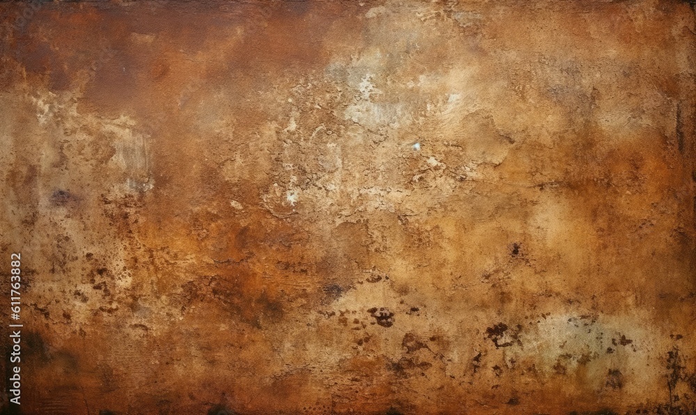 Old brown background with distressed vintage grunge texture in dark earthy chocolate, generative AI