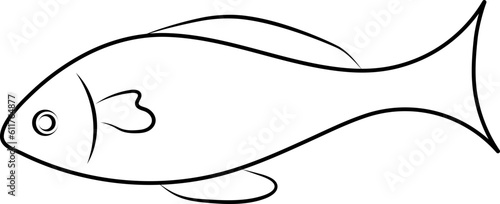 Simple Fish Outline Hand Drawn Doodle Icon