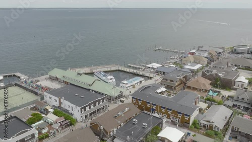 The bayfront ferry terminal of Ocean Beach on Fire Island Long Island photo