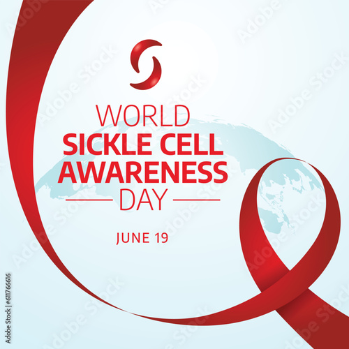 world sickle cell awareness day design template for celebration. sickle cell awareness design. blood vector design. red ribbon design.