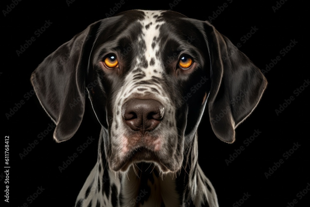 Studio portrait of a dog breed Pointers. AI generated, human enhanced