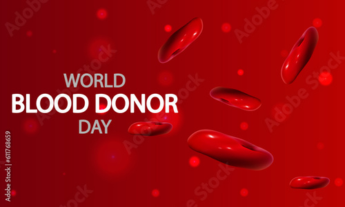 Blood Donor Day World flow of blood cells, vector art illustration.