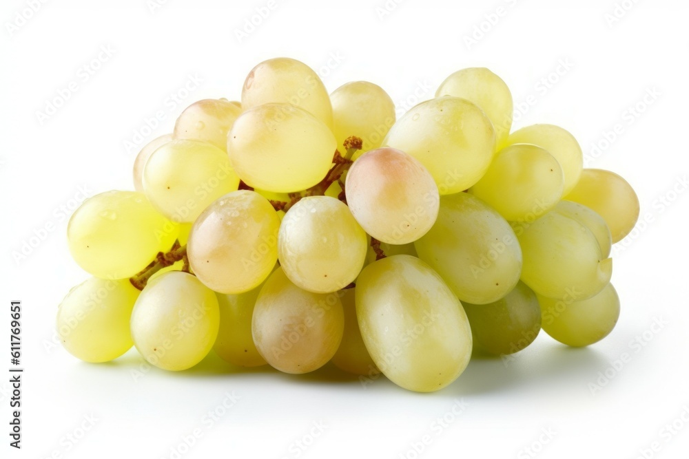 Appetizing tasty white table grapes. The concept of proper nutrition and vitamins in the crop. AI generated Appetizing tasty white table grapes. The concept of proper nutrition and vitamins in the crop. AI generated