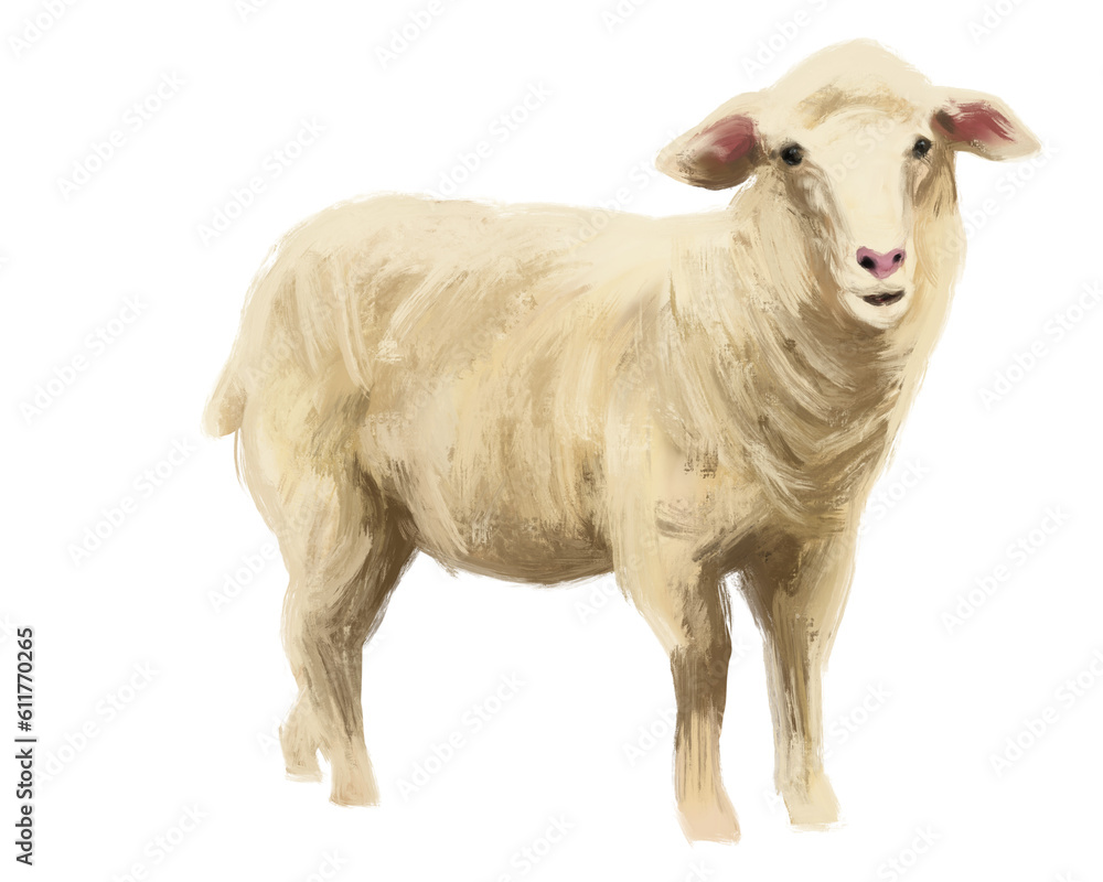 PNG Image, hand drawn sheep illustration art isolated PNG Image, hand drawn sheep illustration art isolated