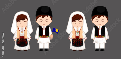 Tableau sur toile Bosnians in national costume