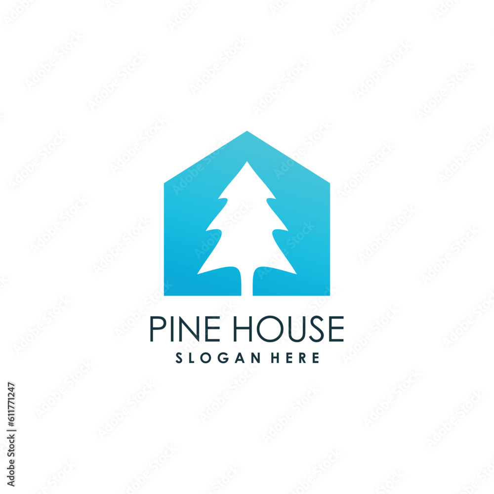 Pine logo vector design element with modern creative style Pine logo vector design element with modern creative style