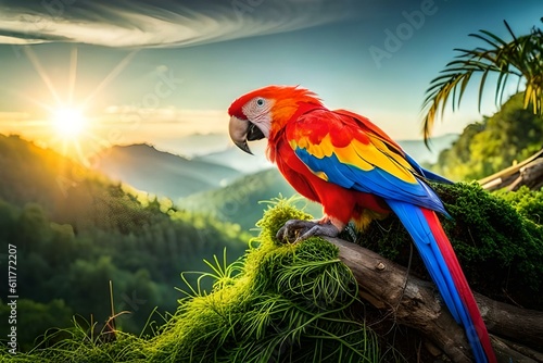 blue and yellow macaw generated by ai