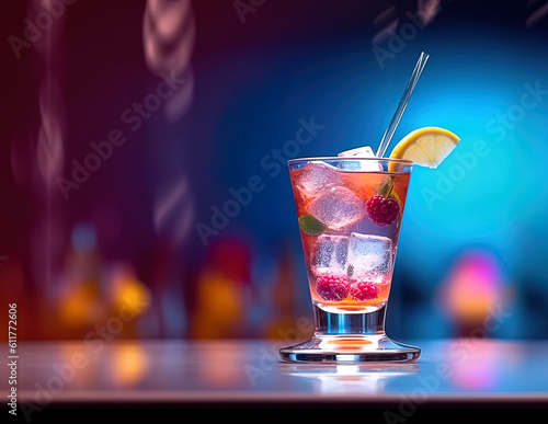 Alcoholic cocktail at the bar. Generative AI