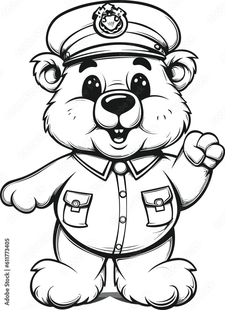 Happy Bear , colouring book for kids, vector illustration Happy Bear , colouring book for kids, vector illustration