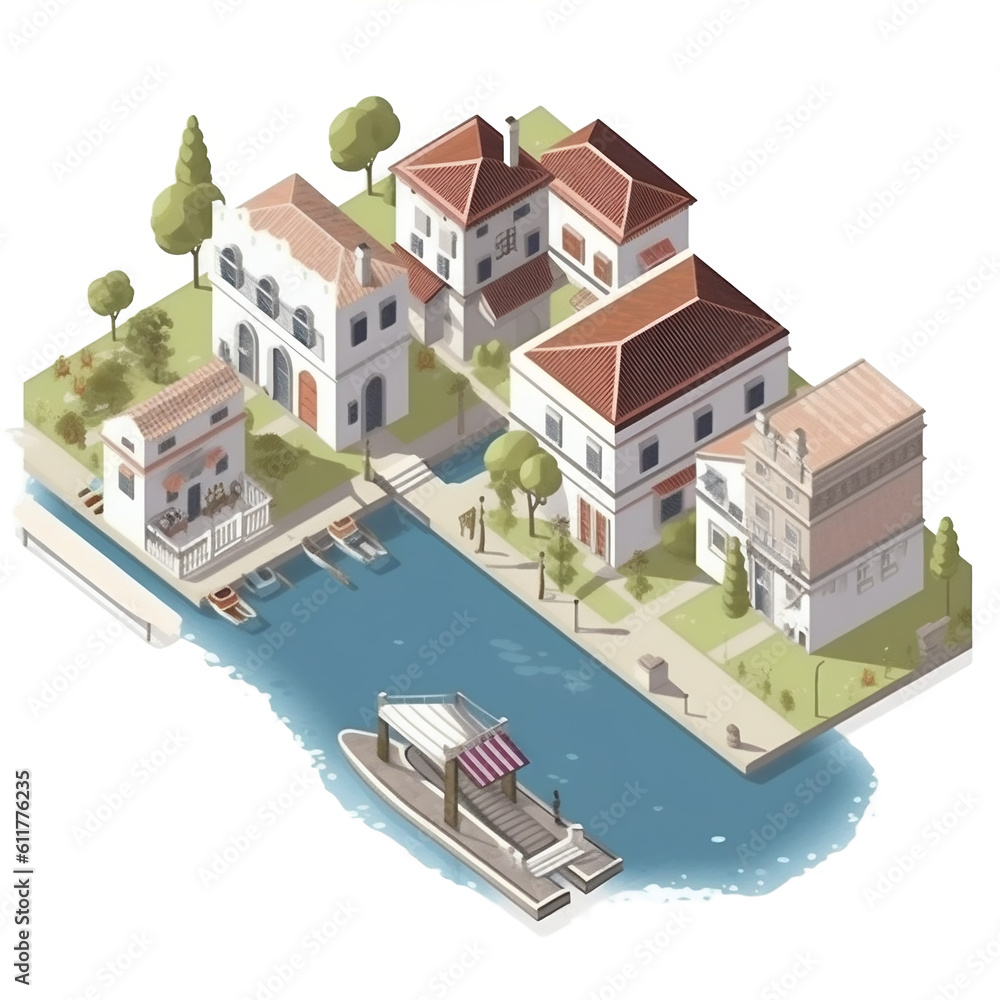 Houses water boat