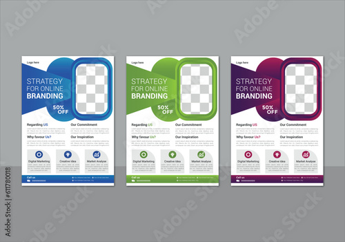 trend professional business flyer design corporate vector file print layout editable