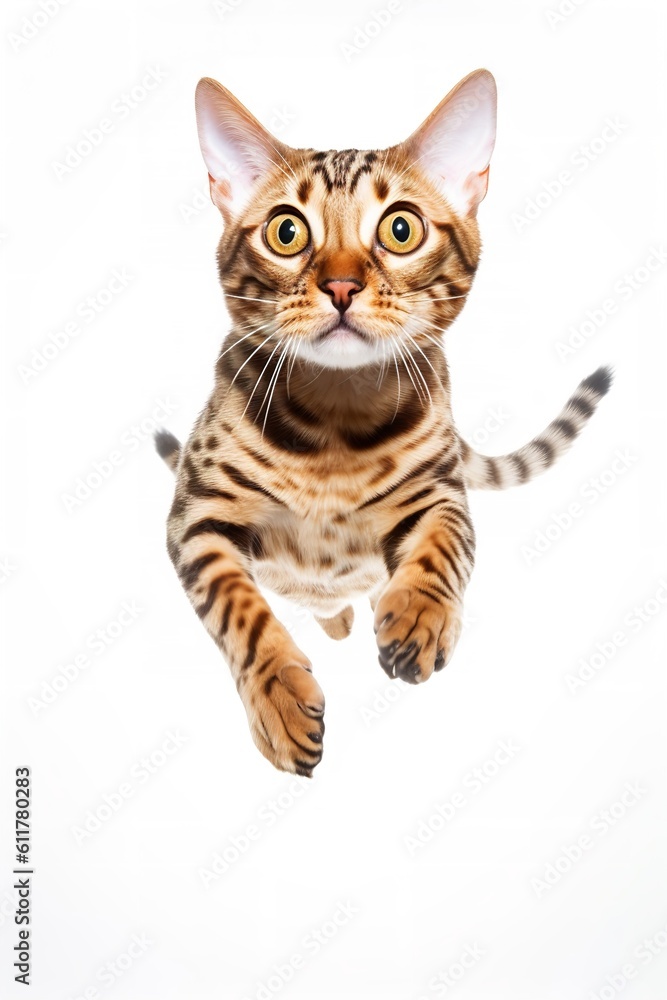Bengal Cat Leaping