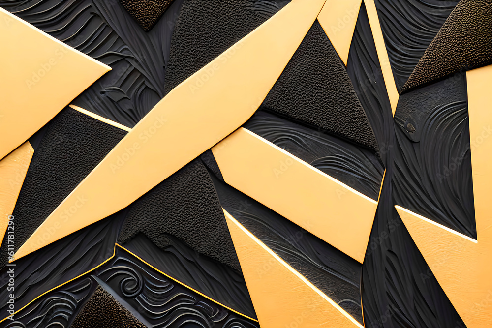 golden background black and golden color, wall texture 3d, Wall art