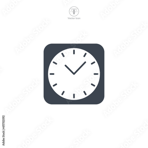 Clock or Timer icon. A sleek and precise vector illustration of a clock or timer, representing time management, deadlines, and efficiency.